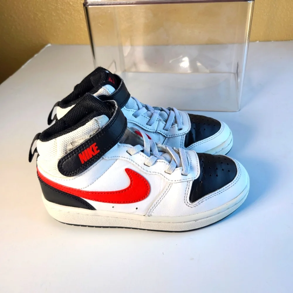 Nike Court Borough Mid 2 PSV 'White Black University Red'Kids Size 13C
